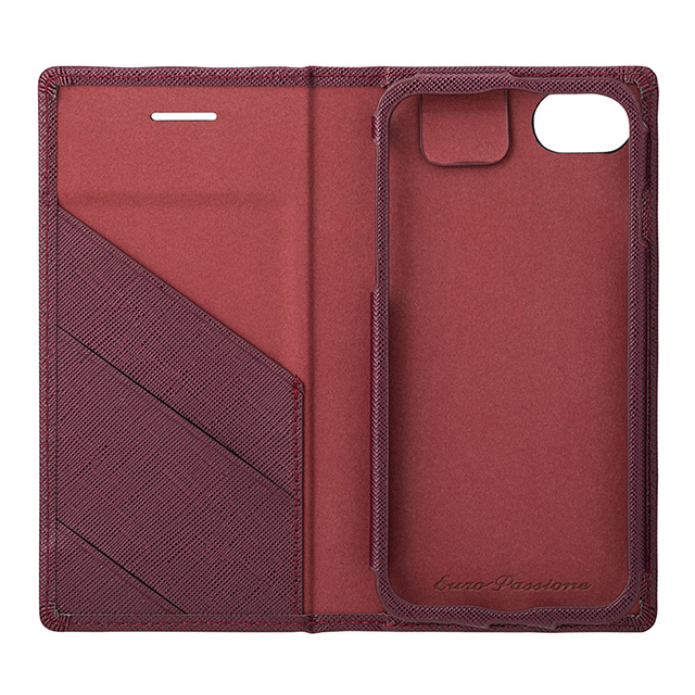 【iPhoneSE(第3/2世代)/8/7/6s/6 ケース】“EURO Passione” PU Leather Book Case (Wine)サブ画像