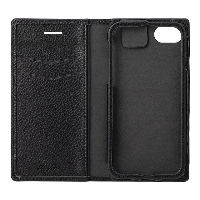 【iPhoneSE(第3/2世代)/8/7/6s/6 ケース】“Shrink” PU Leather Book Case (Black)サブ画像