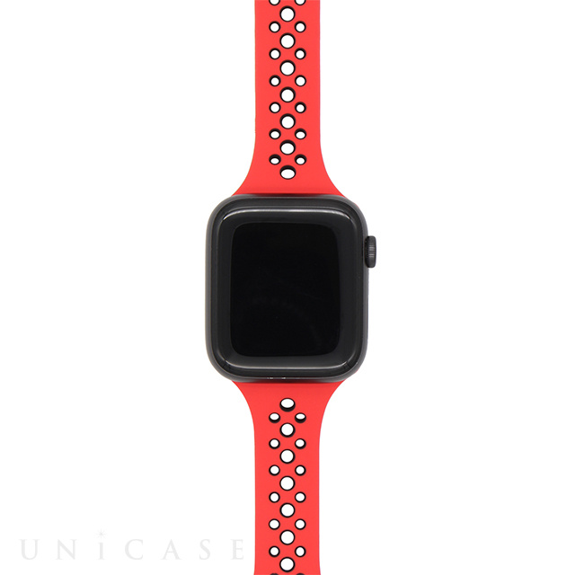 【Apple Watch バンド 41/40/38mm】スポーツバンド (レッド) for Apple Watch SE(第2/1世代)/Series9/8/7/6/5/4/3/2/1