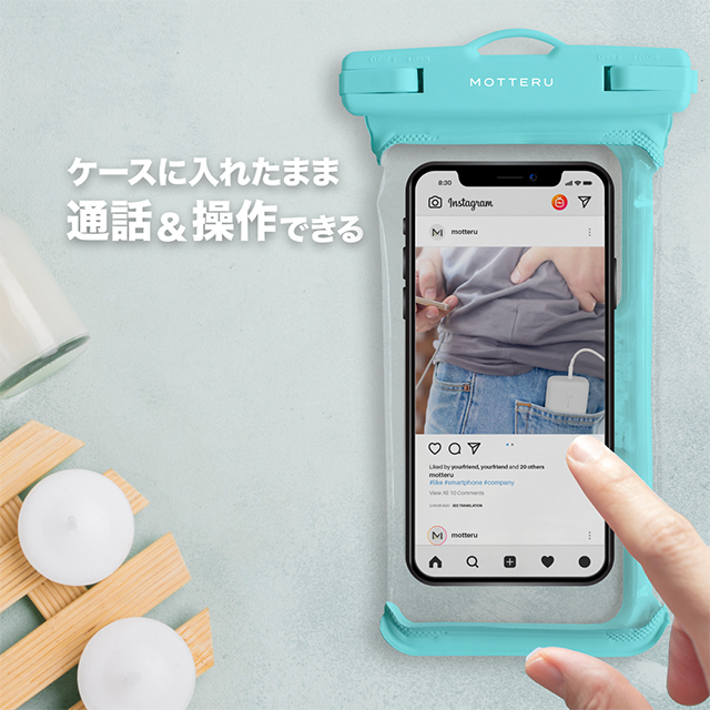 MOTTERU IPX8 完全防水 クリア素材でキレイに撮影 スマートフォン用 防水ケース MOT-WPC002 (ホワイト)goods_nameサブ画像