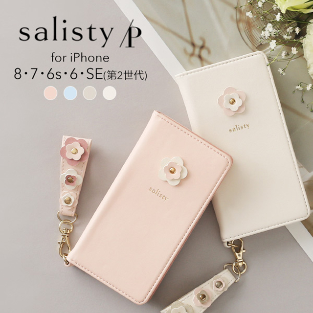 【iPhoneSE(第3/2世代)/8/7/6s/6 ケース】P フラワースタッズ ダイアリーケース (ペールブルー)goods_nameサブ画像