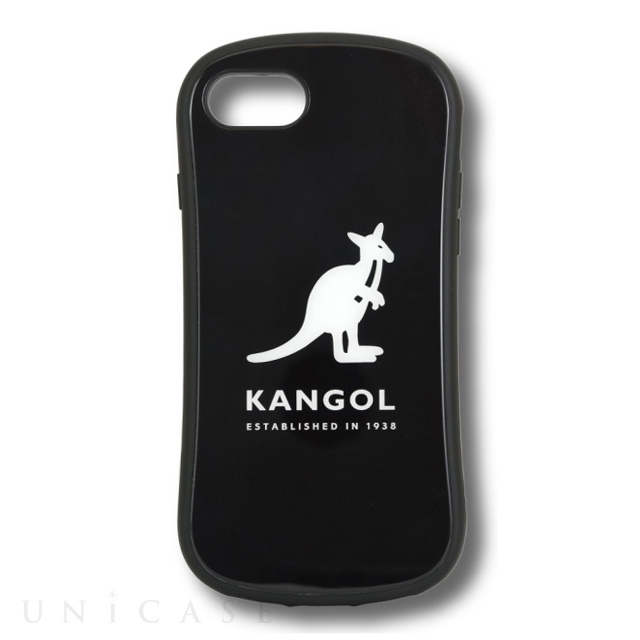 【iPhoneSE(第3/2世代)/8/7/6s/6 ケース】KANGOL ハイブリッドガラスケース (ブラック)