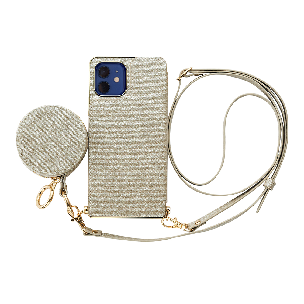 【iPhone12/12 Pro ケース】Cross Body Case Glitter Series for iPhone12/12 Pro （pearl silver）goods_nameサブ画像