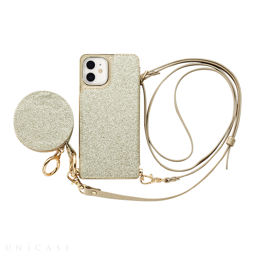 【iPhone12 mini ケース】Cross Body Case Glitter Series for iPhone12 mini （prism gold）