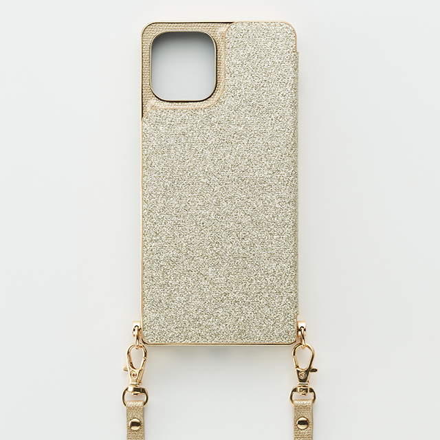 【iPhone12 mini ケース】Cross Body Case Glitter Series for iPhone12 mini （prism gold）サブ画像