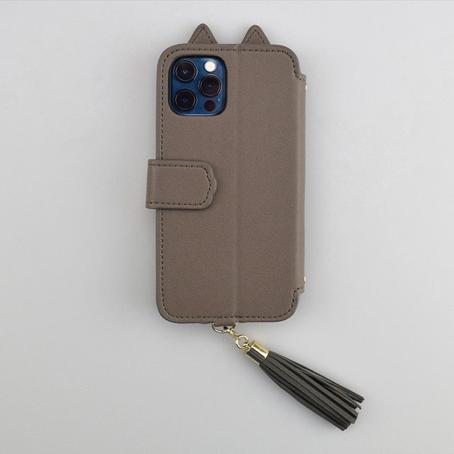 【iPhone12/12 Pro ケース】Tassel Tail Cat Flip Case for iPhone12/12 Pro (gray)goods_nameサブ画像