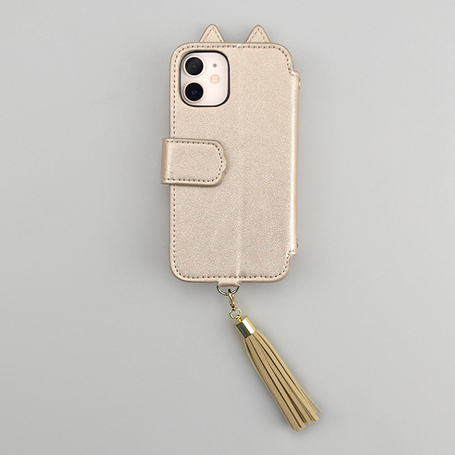 【iPhone12 mini ケース】Tassel Tail Cat Flip Case for iPhone12 mini (gold)goods_nameサブ画像