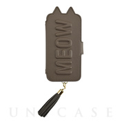 【iPhone12 mini ケース】Tassel Tail Cat Flip Case for iPhone12 mini (gray)