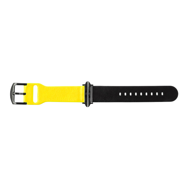 【Apple Watch バンド 49/45/44/42mm】“NEON” Italian Genuine Leather Watchband (Neon Yellow/Black) for Apple Watch Ultra2/SE(第2/1世代)/Series9/8/7/6/5/4/3/2/1サブ画像