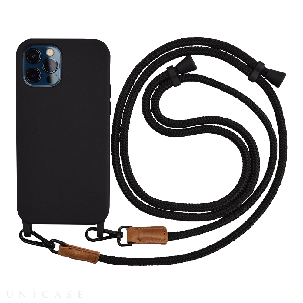 iPhone12 mini ケース】Shoulder Strap Case for iPhone12 mini (black 