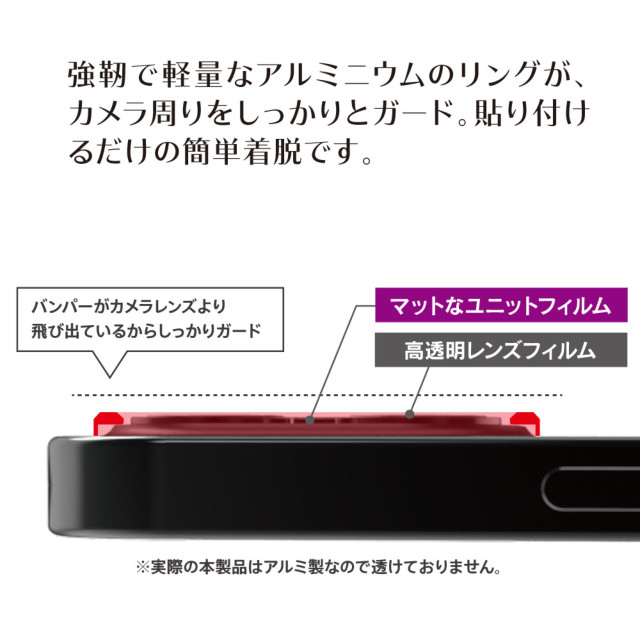 【iPhone12 mini フィルム】[Lens Bumper] カメラユニット保護アルミフレーム＋マット保護フィルム セット (シルバー)goods_nameサブ画像