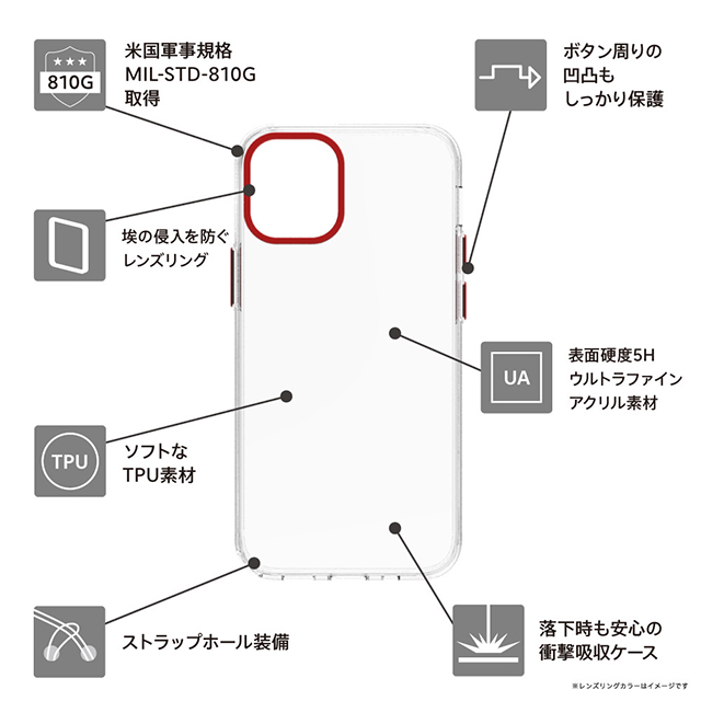 【iPhone12 mini ケース】[Turtle Premium] ハイブリッドケース (ピンク)サブ画像