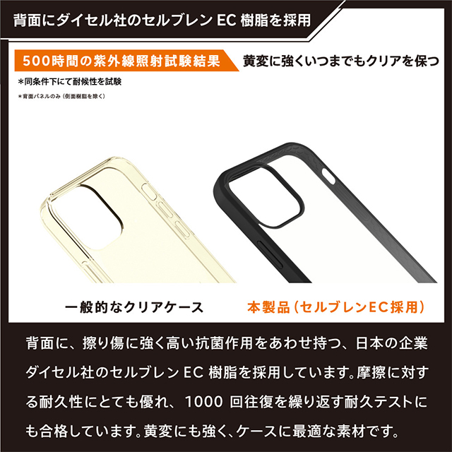 【iPhone12 mini ケース】[GRAV] 衝撃吸収 抗菌ハイブリッドケース (クリア)サブ画像