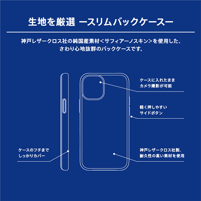 【iPhone12 mini ケース】[NUNO] バックケース (サフィアーノブラック)goods_nameサブ画像