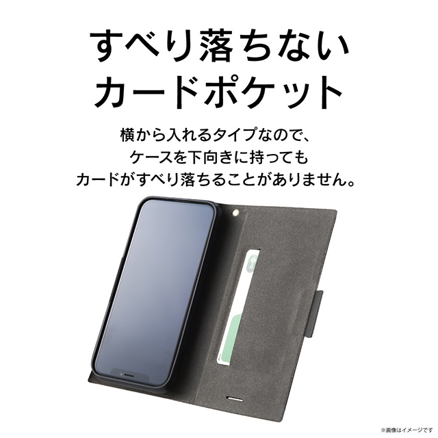 【iPhone12 mini ケース】[FlipNote Smart]耐衝撃フリップノートケース (サフィアーノブラック)サブ画像