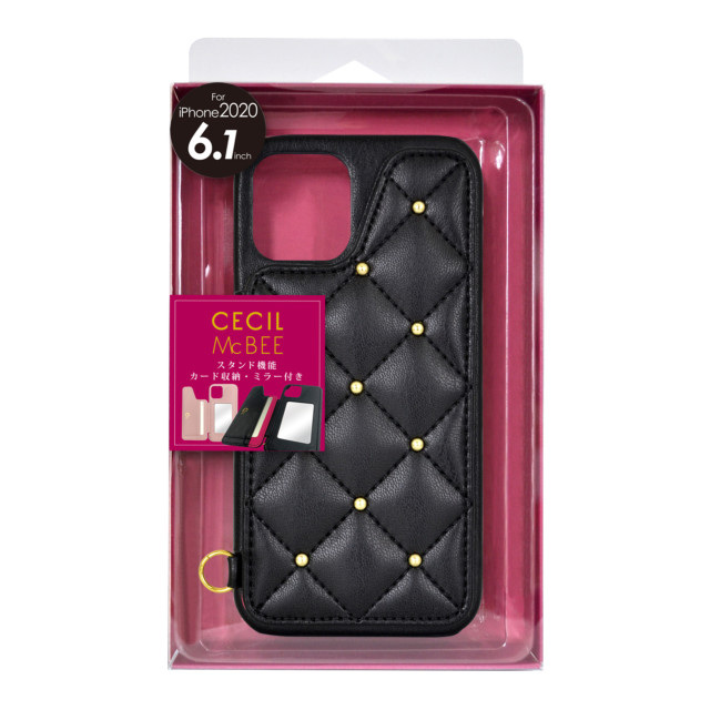 【iPhone12/12 Pro ケース】CECIL McBEE キルティング背面ケース (BLACK)goods_nameサブ画像