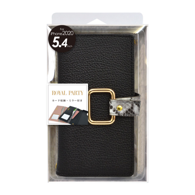 【iPhone12 mini ケース】ROYAL PARTY 手帳ケース パイソン (BLACK)goods_nameサブ画像