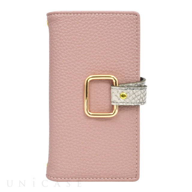 【iPhone12 mini ケース】ROYAL PARTY 手帳ケース パイソン (PINKBEIGE)