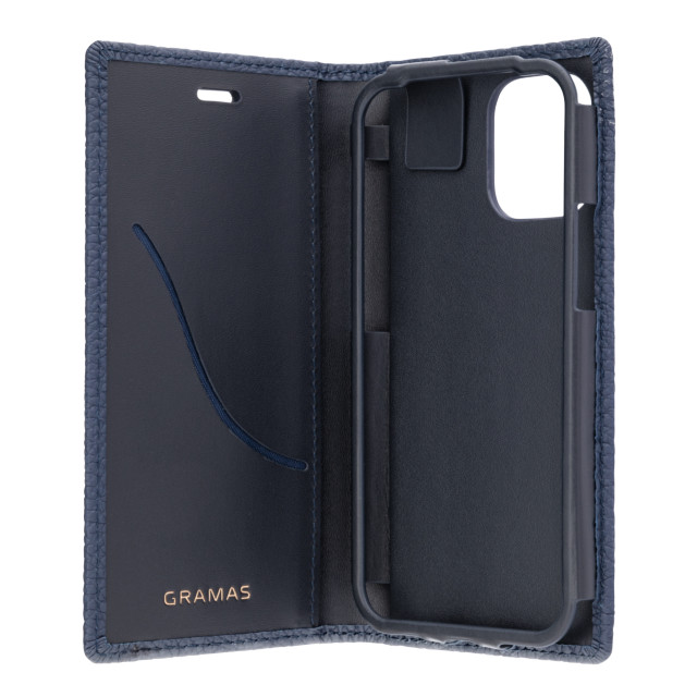 【iPhone12 mini ケース】Shrunken-Calf Leather Book Case (Navy)goods_nameサブ画像