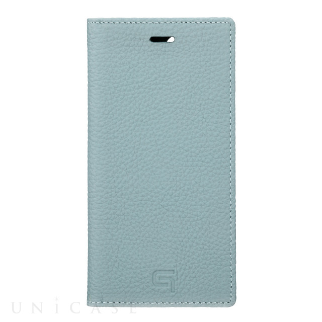 【iPhone12 mini ケース】Shrunken-Calf Leather Book Case (Baby Blue)