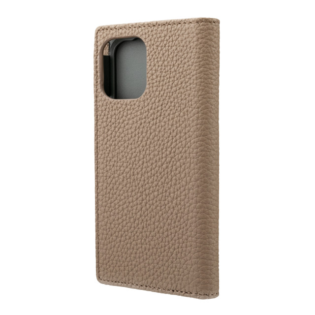 【iPhone12 mini ケース】Shrunken-Calf Leather Book Case (Taupe)サブ画像