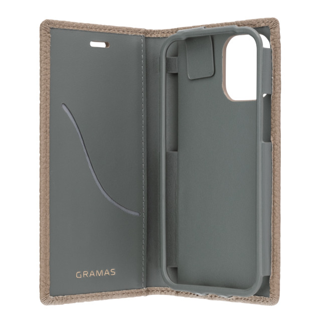 【iPhone12 mini ケース】Shrunken-Calf Leather Book Case (Taupe)goods_nameサブ画像