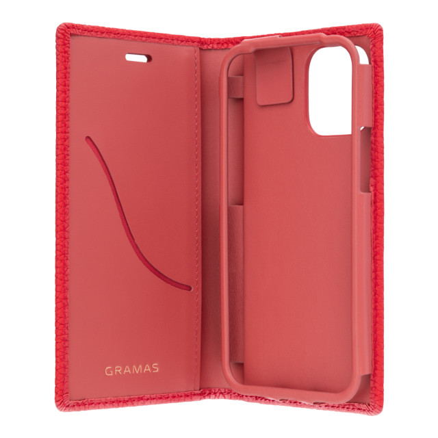 【iPhone12 mini ケース】Shrunken-Calf Leather Book Case (Red)goods_nameサブ画像