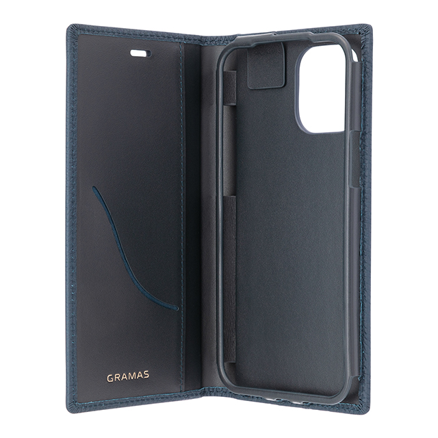 【iPhone12 Pro Max ケース】Shrunken-Calf Leather Book Case (Navy)goods_nameサブ画像