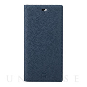 【iPhone12 Pro Max ケース】Shrunken-Calf Leather Book Case (Navy)