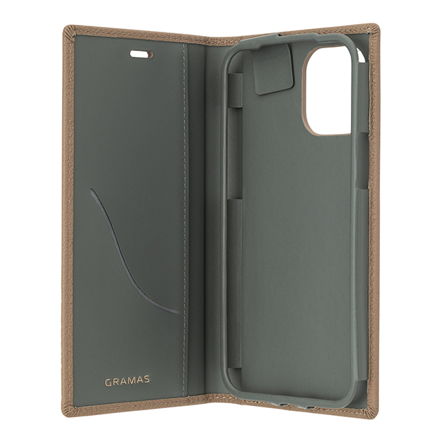 【iPhone12 Pro Max ケース】Shrunken-Calf Leather Book Case (Taupe)サブ画像