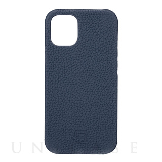 iPhone12 mini ケース】Shrunken-Calf Leather Shell Case (Black