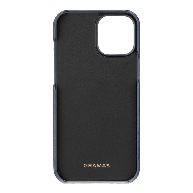 【iPhone12 Pro Max ケース】Shrunken-Calf Leather Shell Case (Navy)goods_nameサブ画像