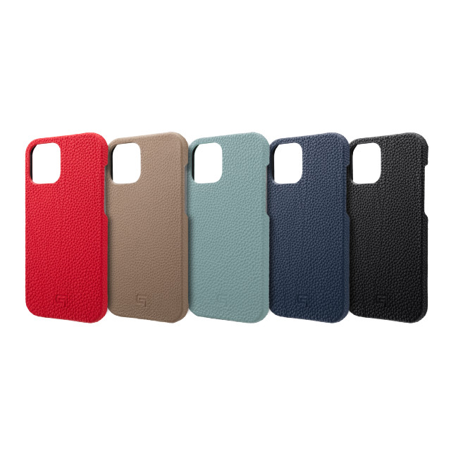 【iPhone12 Pro Max ケース】Shrunken-Calf Leather Shell Case (Navy)サブ画像