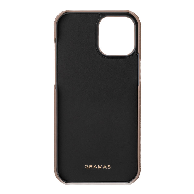 【iPhone12 Pro Max ケース】Shrunken-Calf Leather Shell Case (Taupe)goods_nameサブ画像