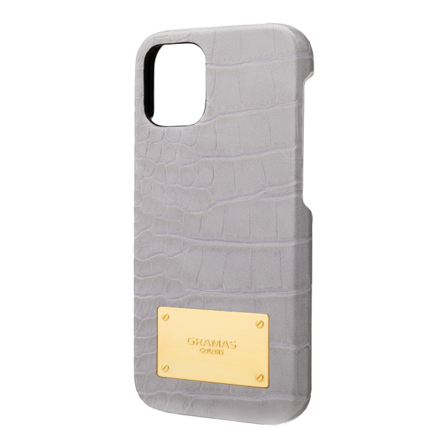 【iPhone12 mini ケース】Croco Embossed PU Leather Shell Case (Ash Purple)goods_nameサブ画像