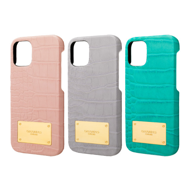 【iPhone12 mini ケース】Croco Embossed PU Leather Shell Case (Ash Purple)goods_nameサブ画像