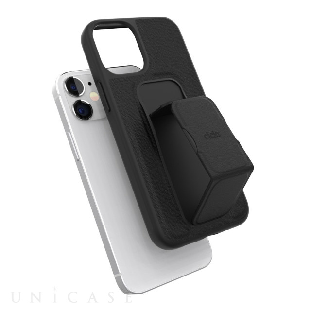 【iPhone12 mini ケース】CLEAR GRIPCASE Saffiano (Black)