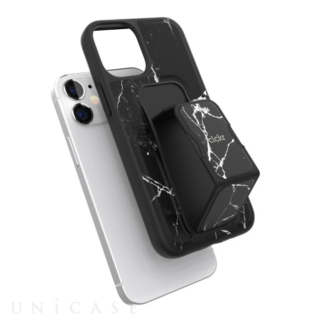 【iPhone12 mini ケース】CLEAR GRIPCASE Marble (Marble Black)