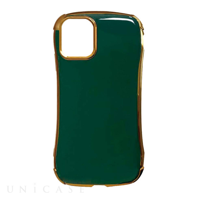 【iPhone12 mini ケース】メッキTPU (GREEN＆GOLD)