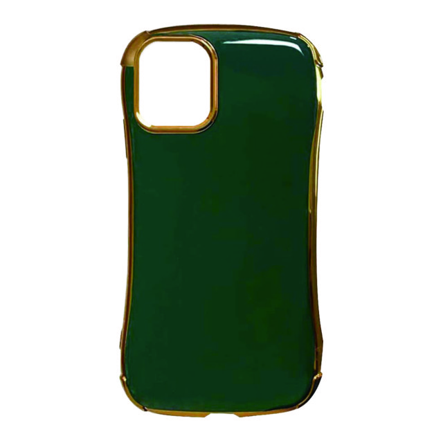 【iPhone12 Pro Max ケース】メッキTPU (GREEN＆GOLD)