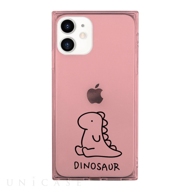 【iPhone12/12 Pro ケース】ソフトスクウェアケース (ザウルス ピンク)