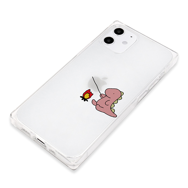 【iPhone12/12 Pro ケース】ソフトスクウェアケース (たき火 ピンク)goods_nameサブ画像