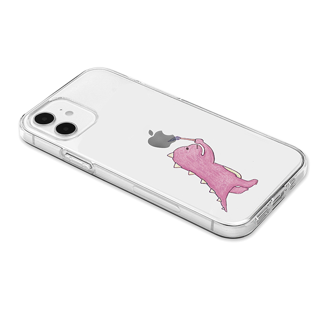 【iPhone12 mini ケース】ソフトクリアケース (お絵かきザウルス ピンク)goods_nameサブ画像