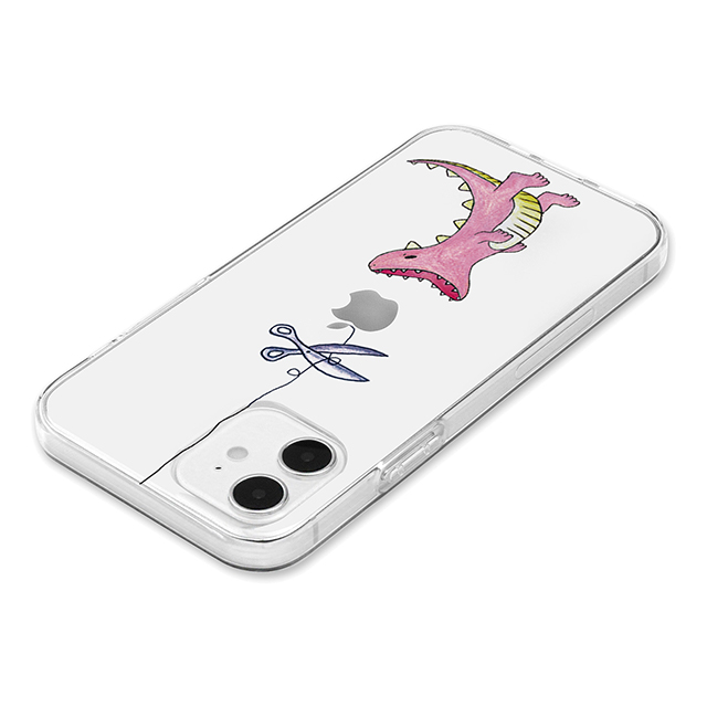 【iPhone12/12 Pro ケース】ソフトクリアケース (はらぺこザウルス ピンク)サブ画像
