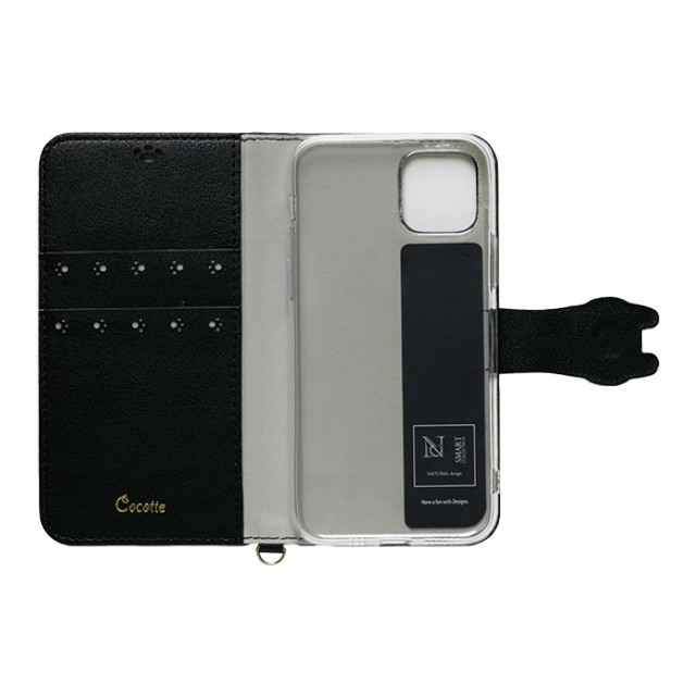 【iPhone12 mini ケース】手帳型ケース Cocotte (Black)サブ画像