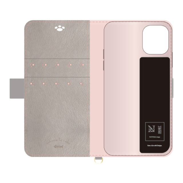 【iPhone12/12 Pro ケース】手帳型ケース sakana to neko (Aタイプ Pink Gray)サブ画像