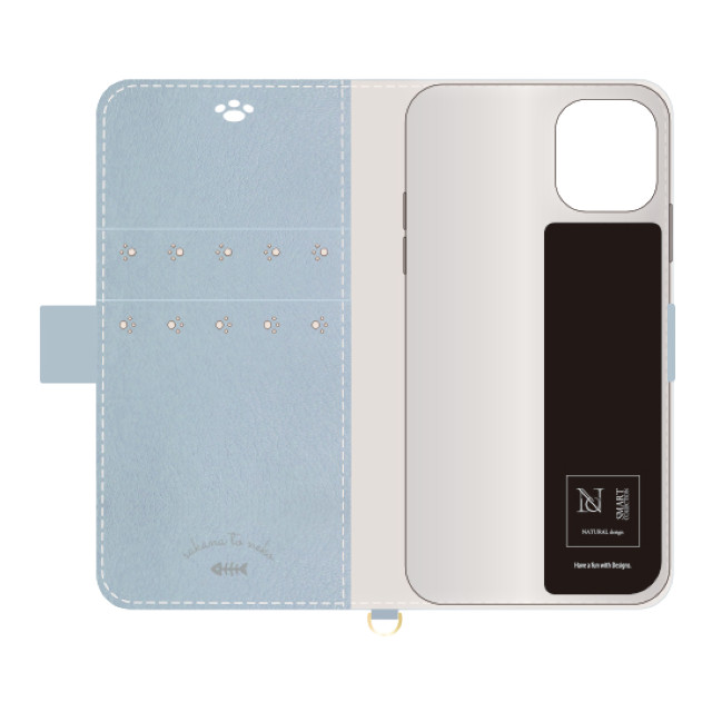 【iPhone12 mini ケース】手帳型ケース sakana to neko (Aタイプ Blue)サブ画像