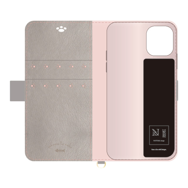 【iPhone12 mini ケース】手帳型ケース sakana to neko (Aタイプ Pink Gray)goods_nameサブ画像