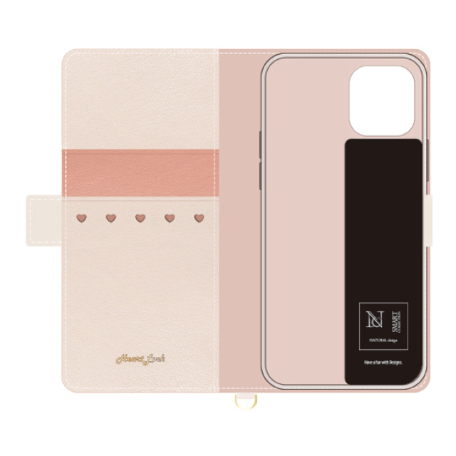 【iPhone12 mini ケース】手帳型ケース Heart Lock (Pink)サブ画像