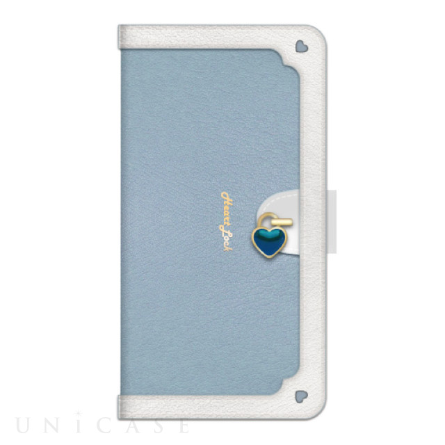 【iPhone12 mini ケース】手帳型ケース Heart Lock (Blue)